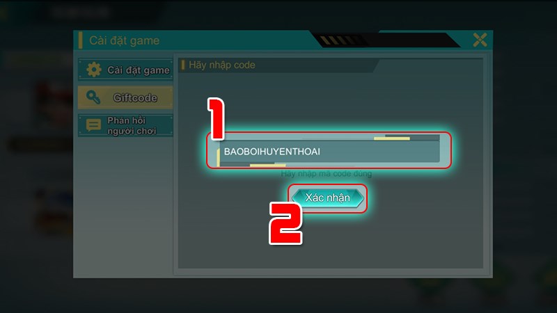Điền mã code Điền mã code