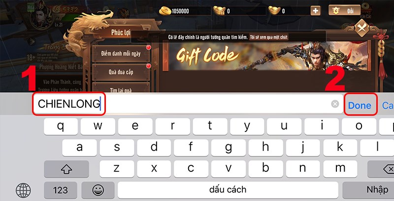 Nhập code bạn có Nhập code bạn có