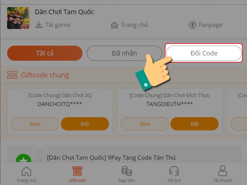 Đổi code Đổi code