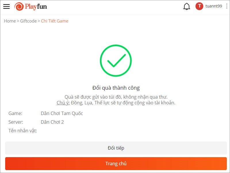 Đổi thành công Đổi thành công