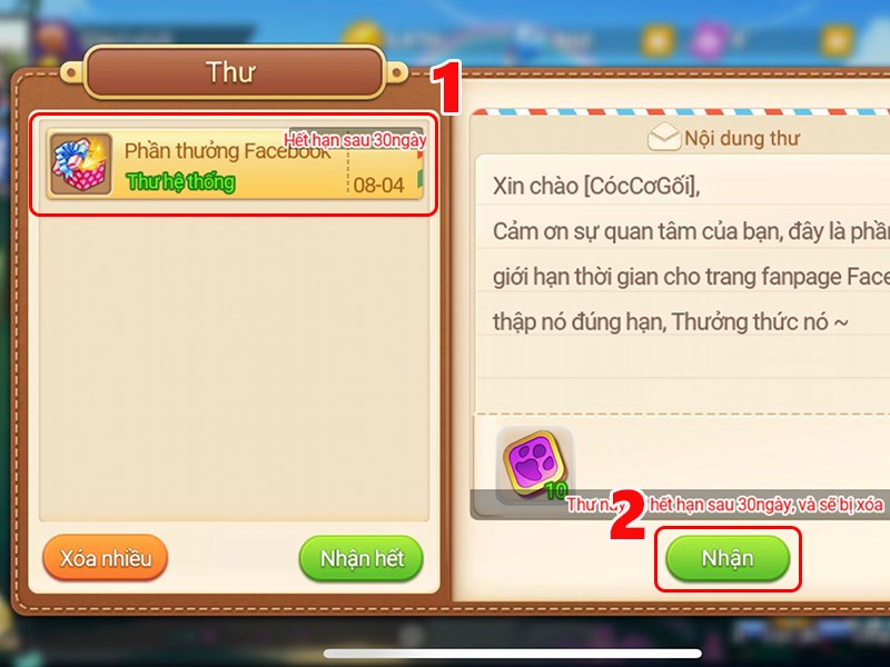 Nhần quà thành công Nhần quà thành công