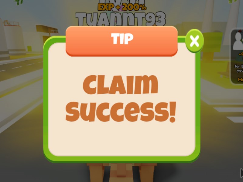 Đổi code Dinosaur City thành công Đổi code Dinosaur City thành công