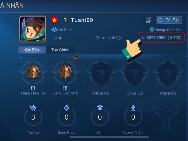Lấy mã ID của bạn Lấy mã ID của bạn