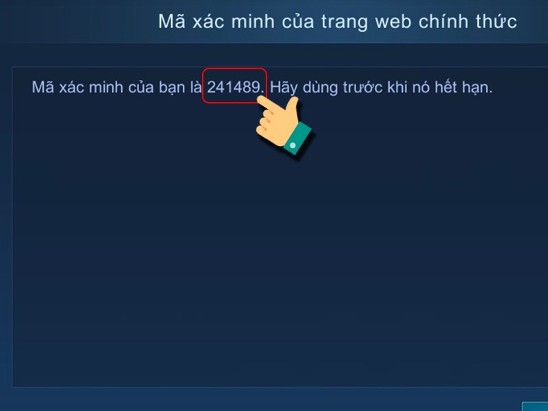 Lấy mã Verification code Lấy mã Verification code