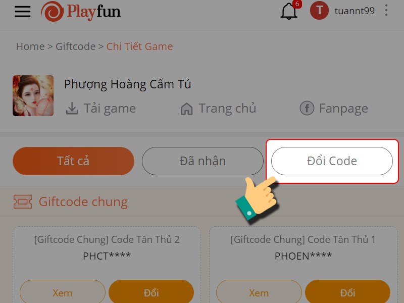 Nhấn Đổi code Nhấn Đổi code