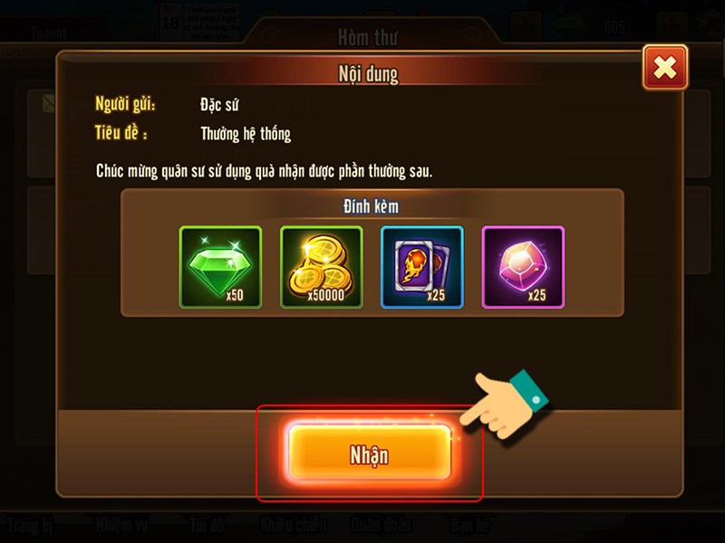 Nhận quà tặng Nhận quà tặng