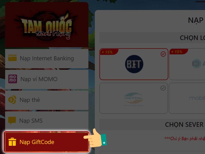 Nạp code Nạp code