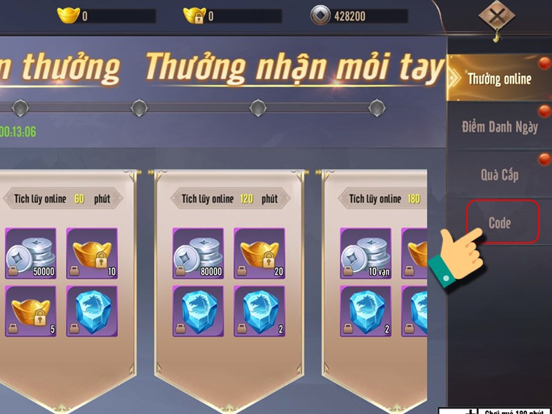 Nhấn vào Code Nhấn vào Code