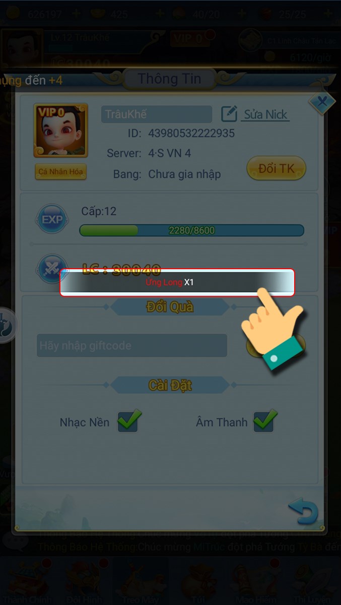 Thông báo đổi code thành công Thông báo đổi code thành công