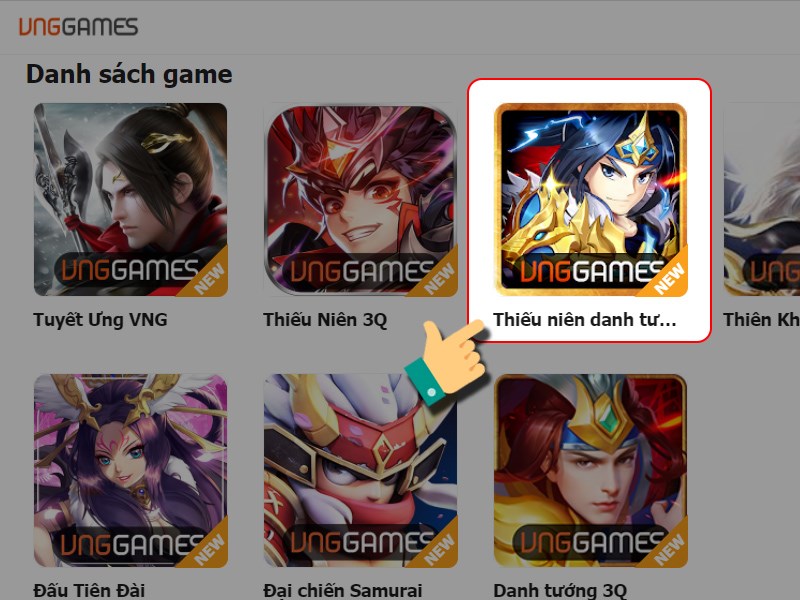 Chọn game Thiếu Niên Danh Tướng 3Q Chọn game Thiếu Niên Danh Tướng 3Q