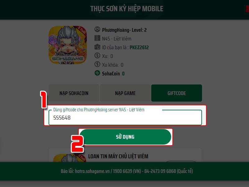 Nhập code Nhập code