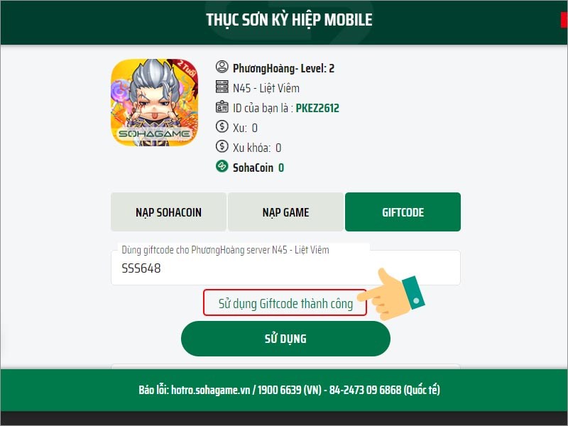Nhập thành công Nhập thành công