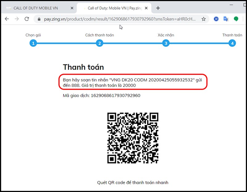 cpcallofdutymobile18-800x624-1 Bước 3: Bạn hãy soạn tin nhắn SMS trên điện thoại theo cú pháp hệ thống đưa ra.