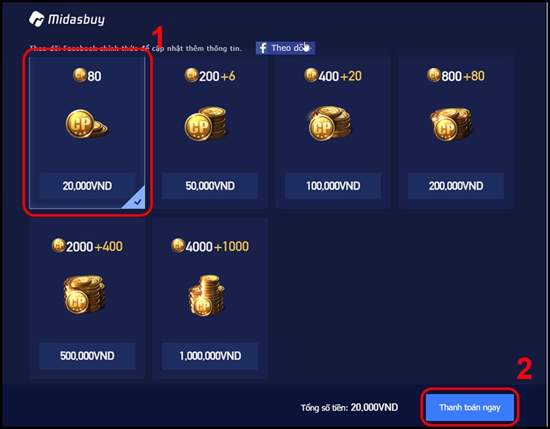 cpcallofdutymobile5-800x624-1 Bước 5: Lựa chọn gói cước sau đó chọn Thanh toán ngay