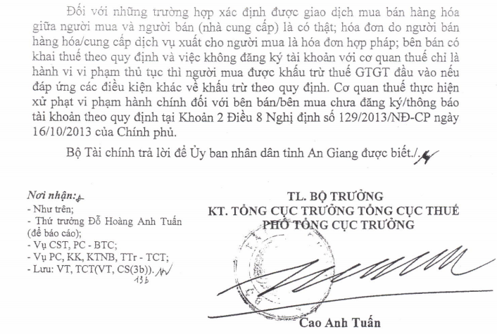 Công văn 14952/BTC-TCT