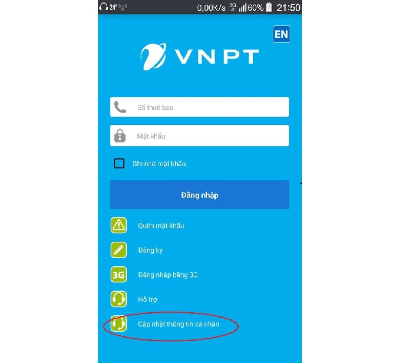 Đăng ký chính chủ thông qua app My Vinaphone