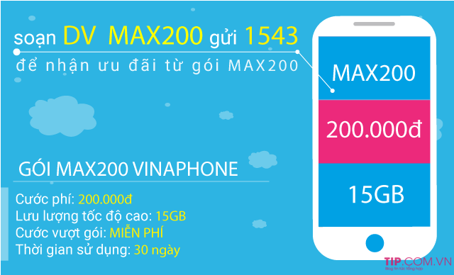 Hướng dẫn cách đăng ký gói cước MAX200 Vinaphone