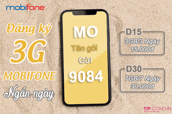 Đăng ký gói 3G Mobifone 3 ngày 7 ngày mới nhất cho thuê bao di động