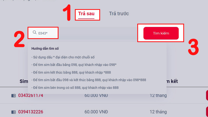 Tìm số SIM phù hợp