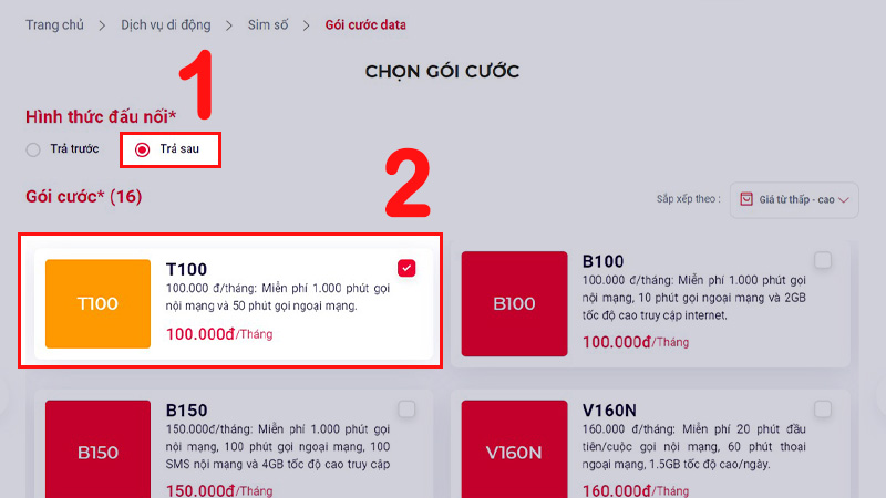 Chọn Trả sau và lựa chọn gói cước phù hợp