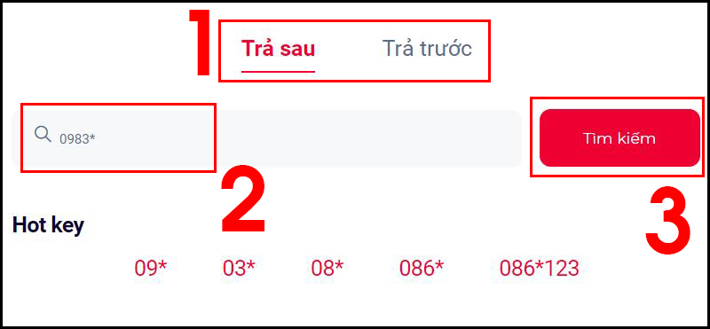 Nhập vào ô Tìm kiếm số và nhập 0983*