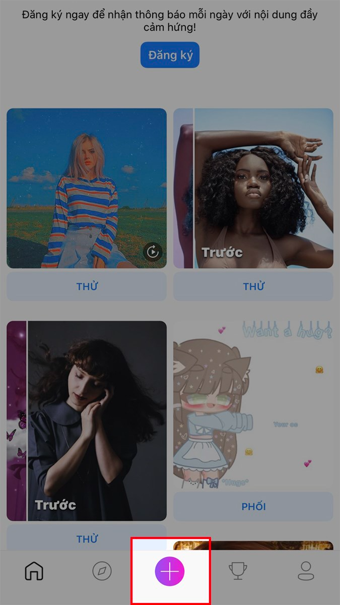 Mở ứng dụng PicsArt, nhấn vào biểu tượng dấu cộng màu tím > Chọn ảnh mà bạn muốn xóa chữ Mở ứng dụng PicsArt, nhấn vào biểu tượng dấu cộng màu tím > Chọn ảnh mà bạn muốn xóa chữ