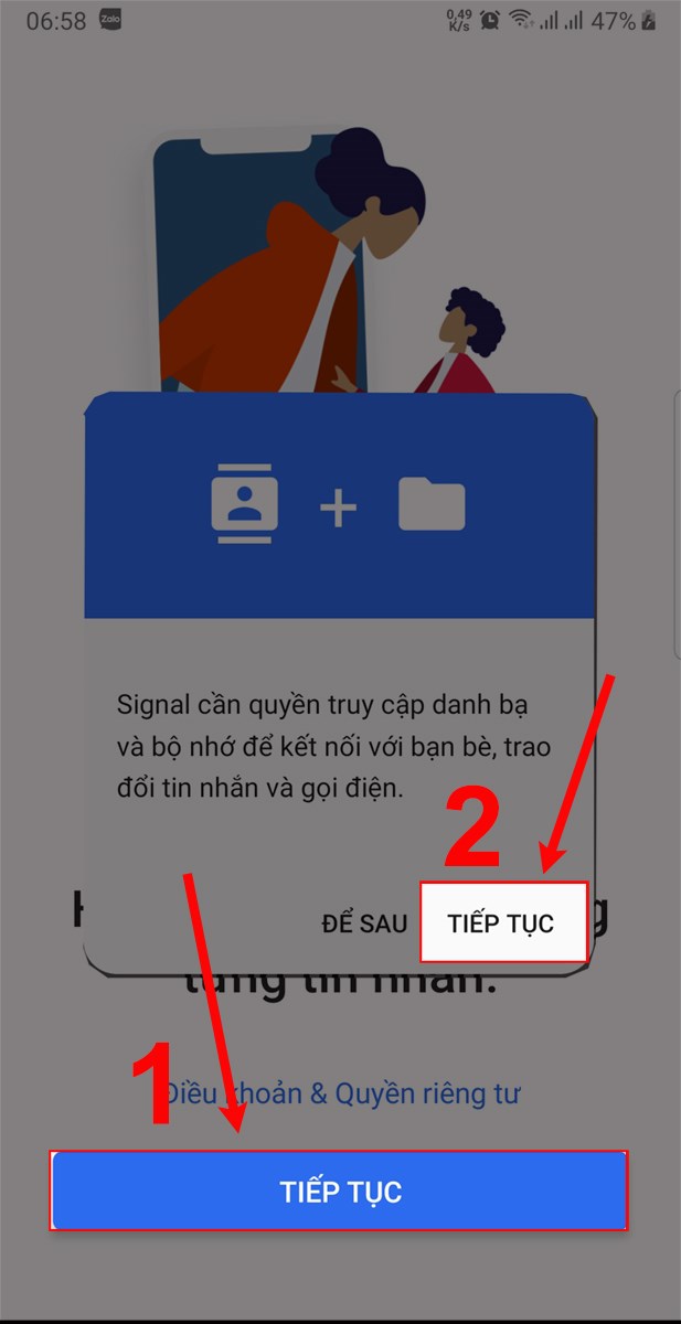 Chọn Tiếp tục. Chọn Tiếp tục.