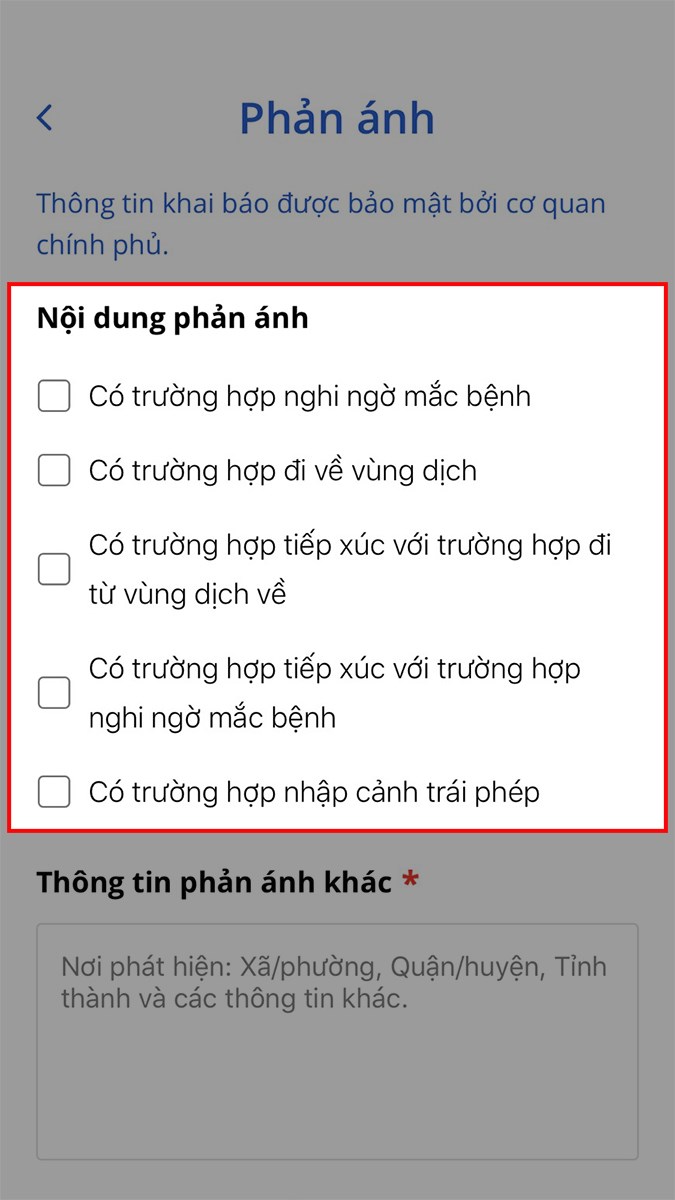 Nhấn dấu tích vào ô nội dung phản ánh Nhấn dấu tích vào ô nội dung phản ánh