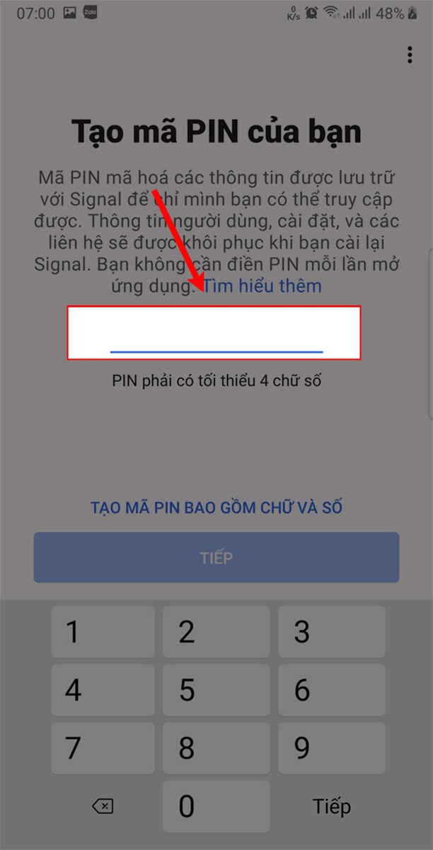 Khởi Tạo mã PIN (mật khẩu). Khởi Tạo mã PIN (mật khẩu).