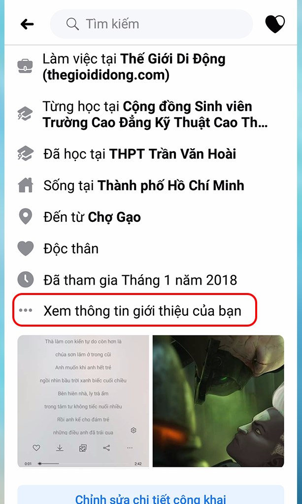 fb2-613x1020-1 Bước 2: Nhấn vào Xem thông tin giới thiệu của bạn