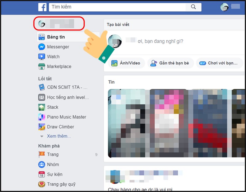 fb5-800x624-1 Bước 1: Mở Facebook và nhấn vào biểu tượng avatar để mở trang cá nhân của bạn.