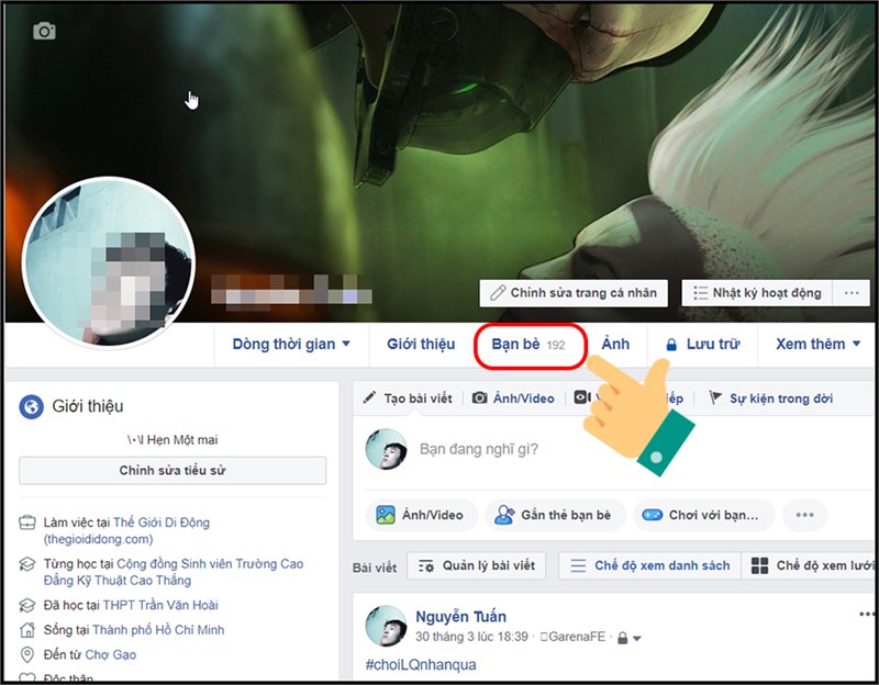 fb6-800x624-1 Bước 2: Tại trang cá nhân, bạn hãy bấm vào Bạn bè.