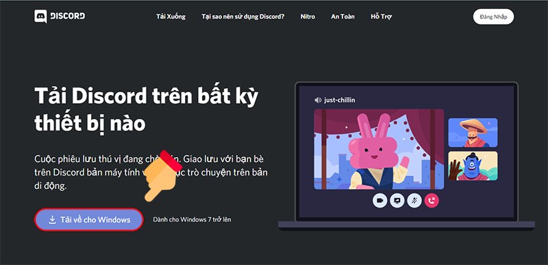 Vào link để tải phần mềm Discord về máy tính Vào link để tải phần mềm Discord về máy tính