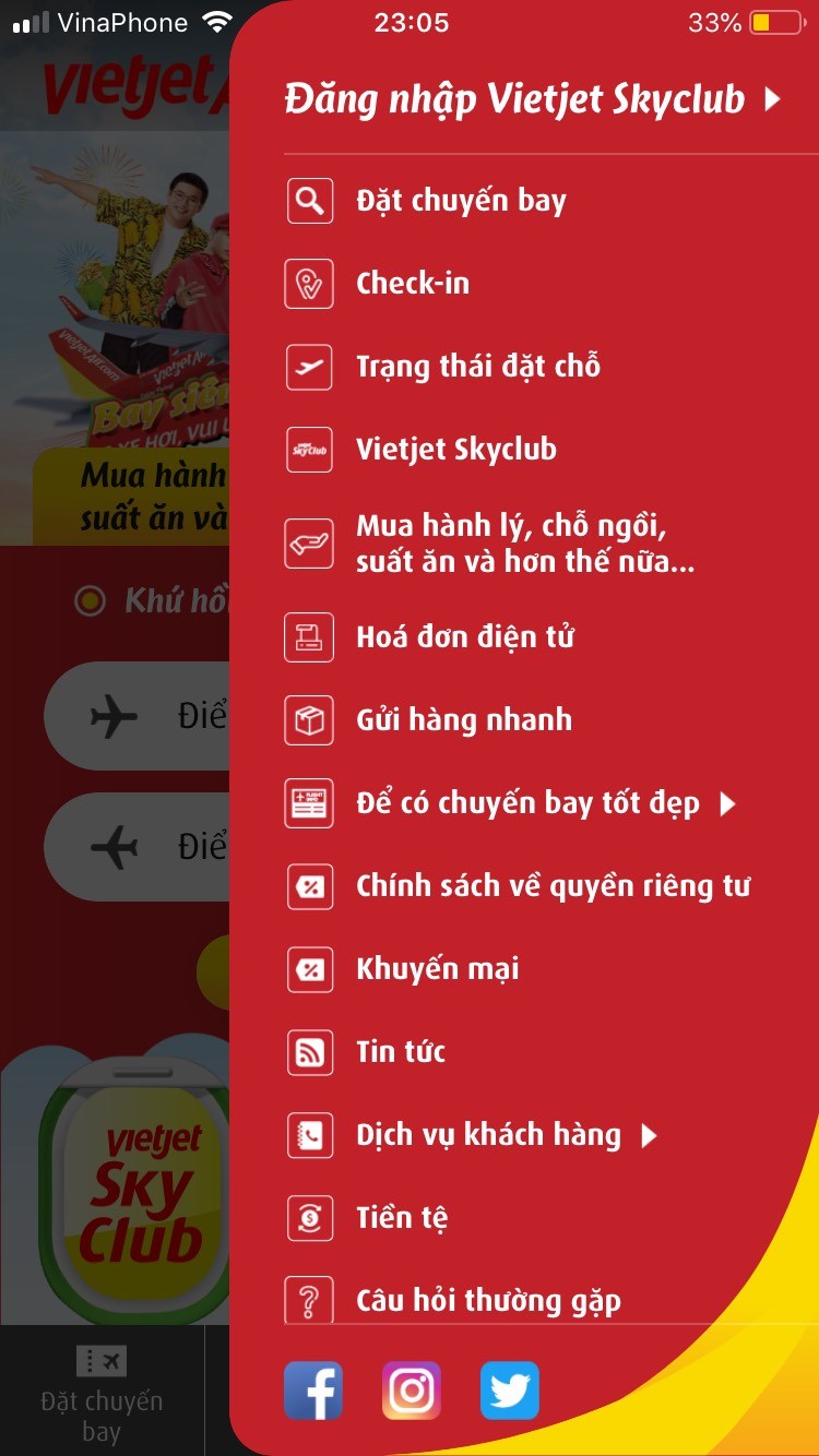 Hỗ trợ trên ứng dụng VietJet Air Hỗ trợ trên ứng dụng VietJet Air
