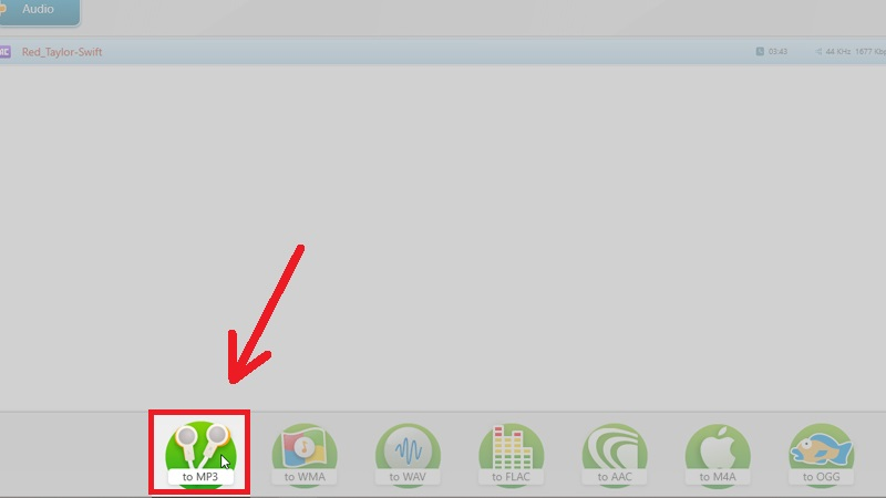 Chọn to MP3 để chuyển từ file FLAC