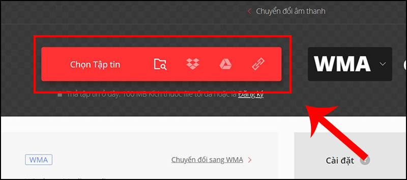 Bấm vào Chọn tập tin