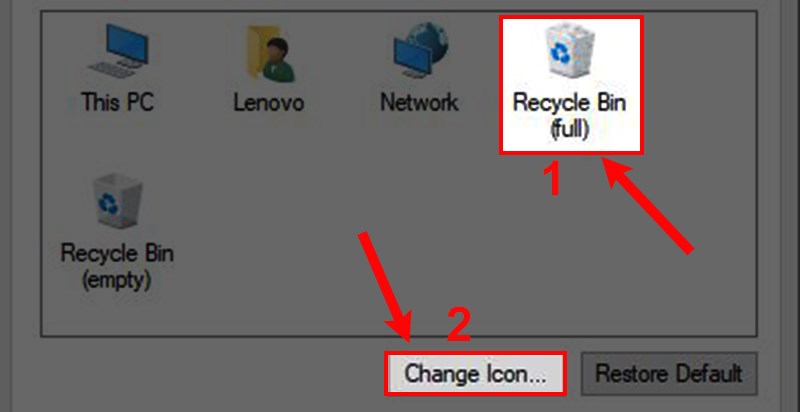 Chọn thư mục muốn đổi icon và chọn Change icon. Chọn thư mục muốn đổi icon và chọn Change icon.