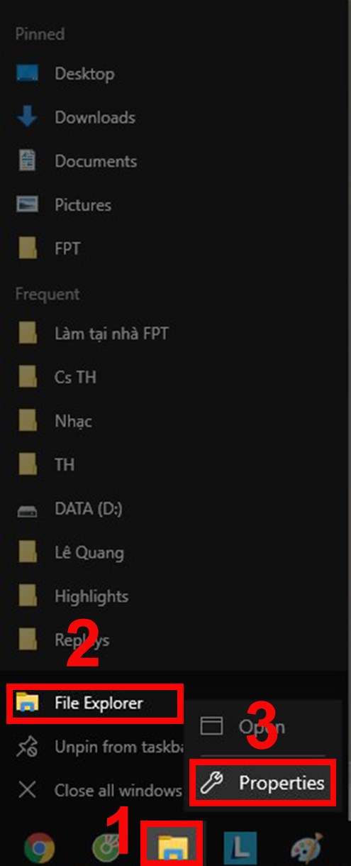 nhấn chuột phải vào thư mục muốn đổi icon và tiếp tục nhấn chuột phải vào tên thư mục sau đó chọn Properties. Nhấn chuột phải vào thư mục muốn đổi icon và tên thư mục sau đó chọn Properties.