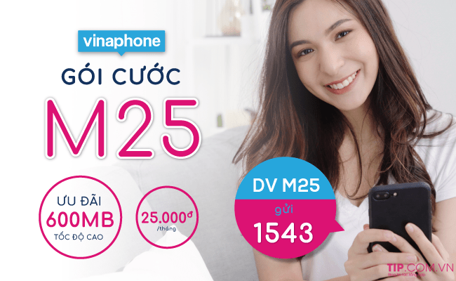 Hướng dẫn cách đăng ký gói cước M25 Vinaphone