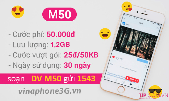 Hướng dẫn cách đăng ký gói cước M50 Vinaphone