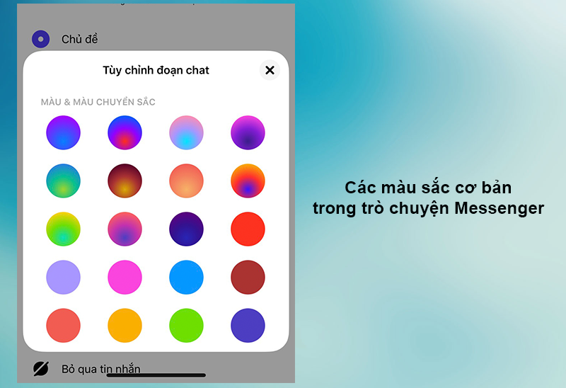 Các màu sắc cơ bản trên Messenger Các màu sắc cơ bản trên Messenger