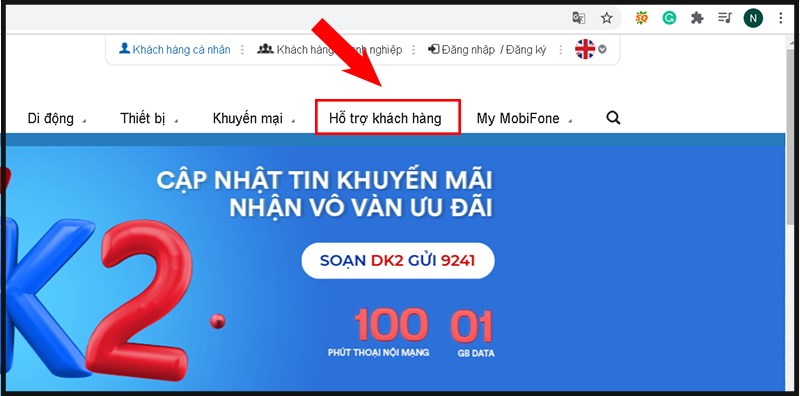 h26 Chọn Hỗ trợ khách hàng
