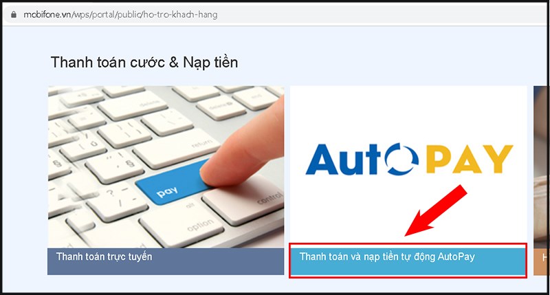 h27 Chọn Thanh toán và nạp tiền tự động Autopay
