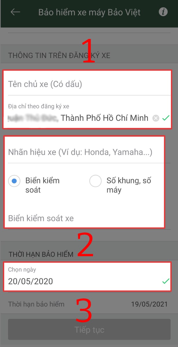Nhập Tên chủ xe, địa chỉ, nhãn hiệu xe, biển kiểm soát, ngày đăng ký Nhập Tên chủ xe, địa chỉ, nhãn hiệu xe, biển kiểm soát, ngày đăng ký