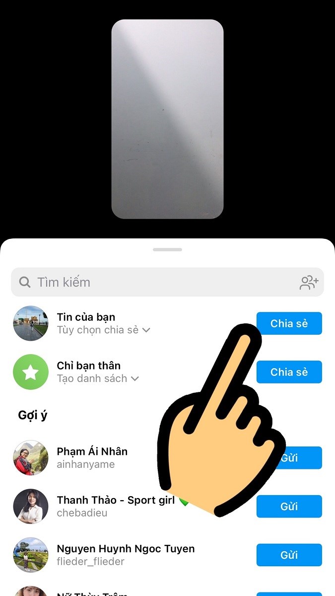 Nhấn nút Chia sẻ Nhấn nút Chia sẻ