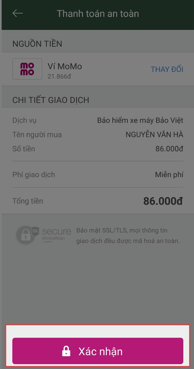 Kiểm tra hóa đơn và nhấn Xác nhận Kiểm tra hóa đơn và nhấn Xác nhận