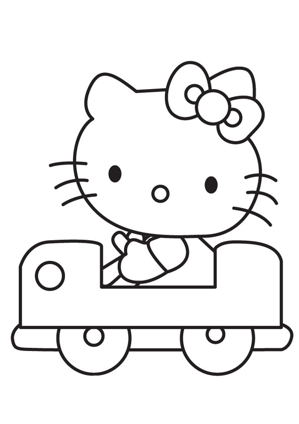 Tranh tô màu Hello Kitty - 1 Tranh tô màu Hello Kitty - 1