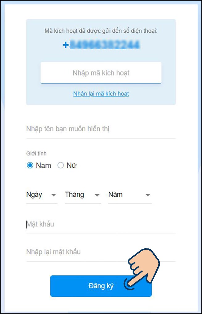 huong-dan-cach-dang-ky-zalo-tren-dien-thoai-may-tinh-web-don12-655x1020-1 nhập mã kích hoạt, điền đầy đủ thông tin cá nhân của mình và chọn đăng ký