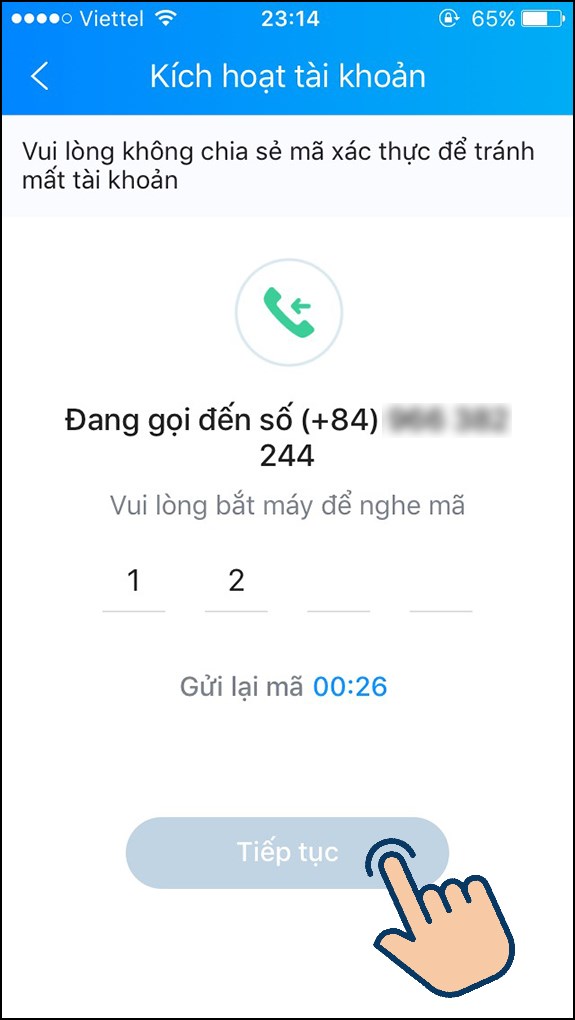 huong-dan-cach-dang-ky-zalo-tren-dien-thoai-may-tinh-web-don5-575x1020-1 Nhập mã xác thực được gửi tới từ số điện thoại bạn đăng ký vào ô trống và chọn Tiếp tục