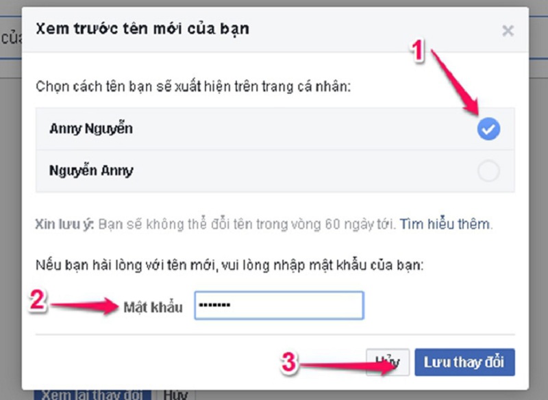 Hướng dẫn cách đổi tên facebook đơn giản nhanh nhất 3